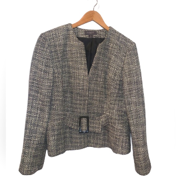 Liz Claiborne Suits Black and White Tweed Jacket Size 16 - Picture 1 of 7